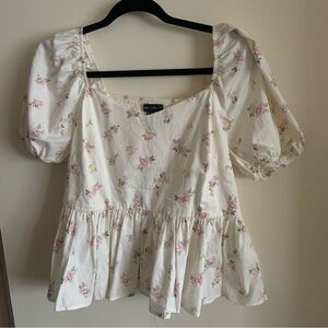 Floral Puff Sleeve Top